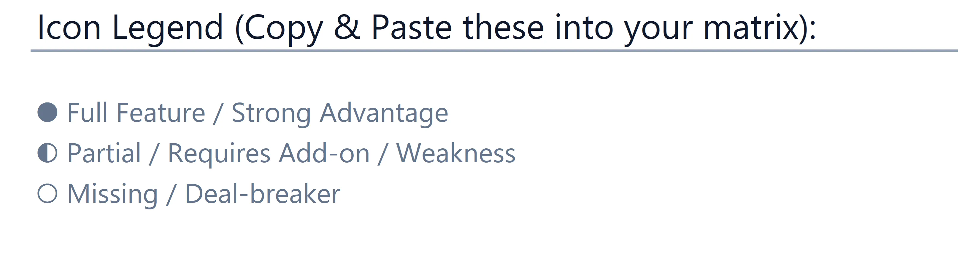 Template Instructions and Legend